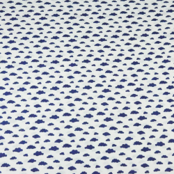 Baumwolle 100% Wolken MINI navy auf weißem Hintergrund  
