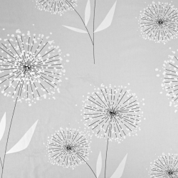 Baumwolle 100% Löwenzahn groß weiß auf grauem Hintergrund  
