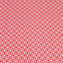 Baumwolle 100% MINI Herzen in quadratischen Mustern rot-weiß
