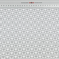 Baumwolle 100% Herzen MINI in weiß-grauen Quadraten  