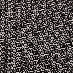 Baumwolle 100% Wiese MINI weiß auf schwarzem Hintergrund  