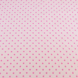 Baumwolle 100% Sterne 8mm rosa auf hellrosa Hintergrund  