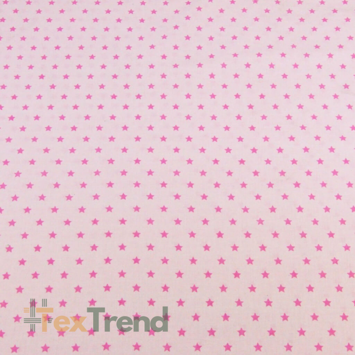 Baumwolle 100% Sterne 8mm rosa auf hellrosa Hintergrund  