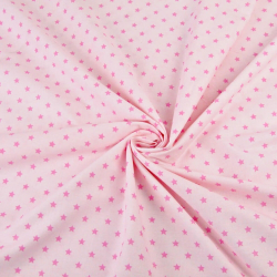 Baumwolle 100% Sterne 8mm rosa auf hellrosa Hintergrund  