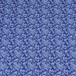 Baumwolle 100% Herzen MINI türkisch in weiß-navy  