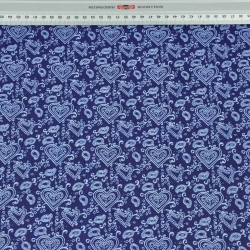 Baumwolle 100% Herzen MINI türkisch in weiß-navy  