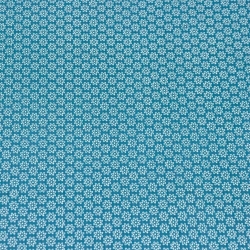 Baumwolle 100% Blümchen weiß auf dunkel-türkis Hintergrund  