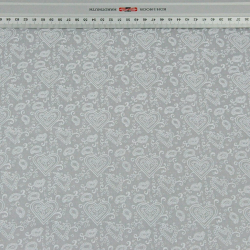 Baumwolle 100% Herzen MINI türkisch in weiß-grauen  