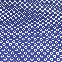 Baumwolle 100% MINI Herzen in Kreisen weiß auf dunkelblauem Hintergrund  