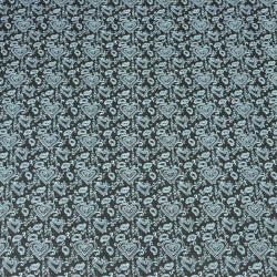 Baumwolle 100% Herzen MINI türkisch in weiß-schwarzen  