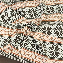 Baumwolle 100% Weihnachtsmuster Streifen mit Sternen braun  