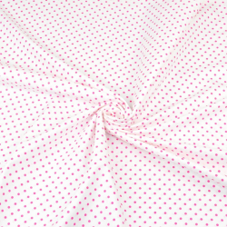 Baumwolle 100% Punkte 4mm fuchsia auf weißem Hintergrund  