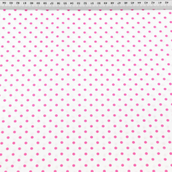 Baumwolle 100% Punkte 4mm fuchsia auf weißem Hintergrund  