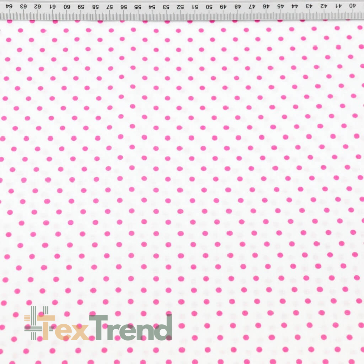 Baumwolle 100% Punkte 4mm fuchsia auf weißem Hintergrund  