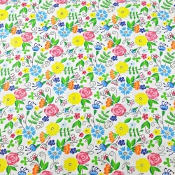 Baumwolle 100% Kaschubische Wiese auf weißem Hintergrund  