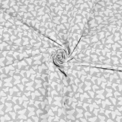 Baumwolle 100% MINI Schmetterlinge weiß auf grauem Hintergrund  