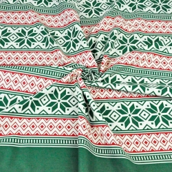 Baumwolle 100% Weihnachtsmuster Streifen mit Sternen grün  