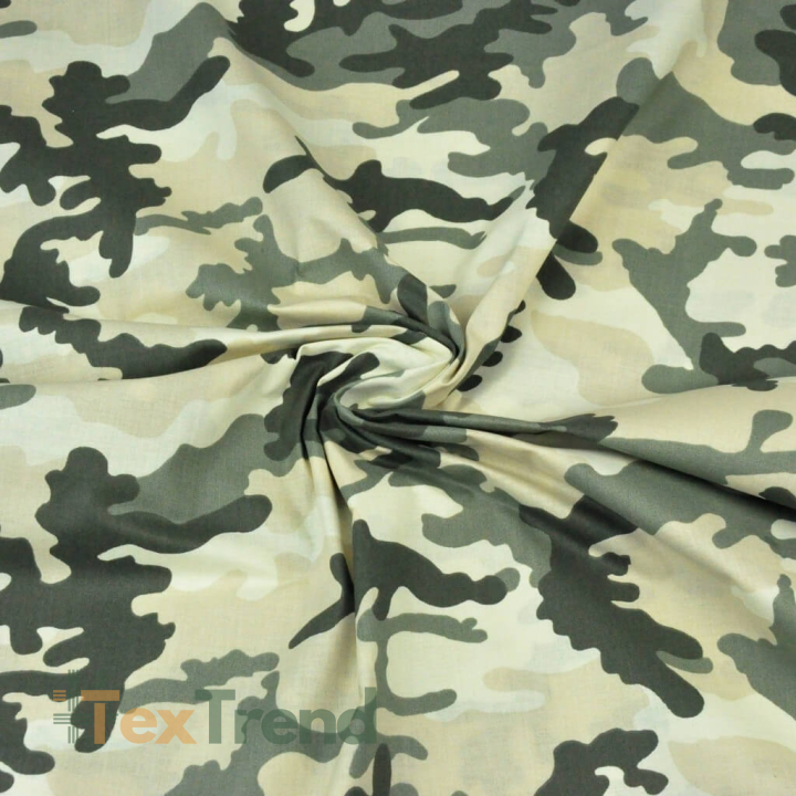 Baumwolle 100% MORO Muster beige-grün-sandfarben  