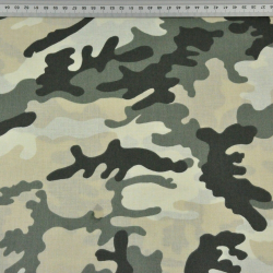 Baumwolle 100% MORO Muster beige-grün-sandfarben  