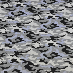 Baumwolle 100% MORO Muster klein grau, blau und schwarz  