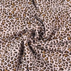 Baumwoll-Musselin plissiert Panther auf rosa Hintergrund  