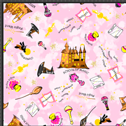 Jersey Druck digital - Schule der Magie auf rosa Hintergrund  