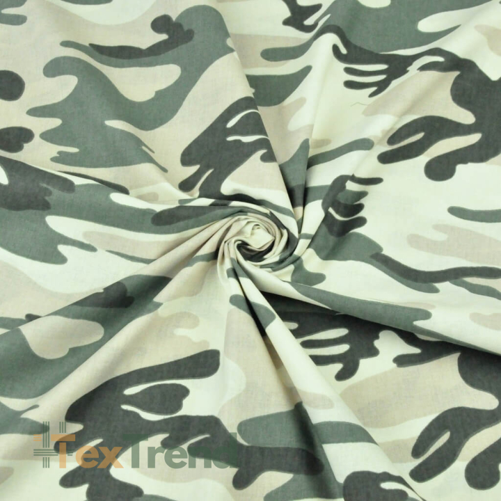 Baumwolle 100% MORO Muster beige-grün-vanille  