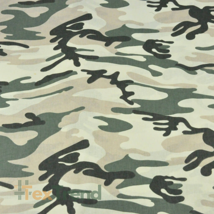 Baumwolle 100% MORO Muster beige-grün-vanille  