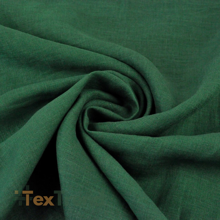 Leinen 100% Bekleidungsstoff dunkelgrün - 125g  