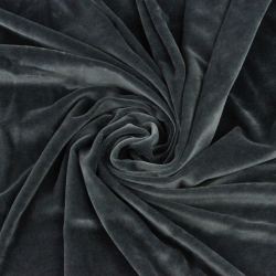 Baumwolle Velours Bekleidungsstoff - dunkelgrau