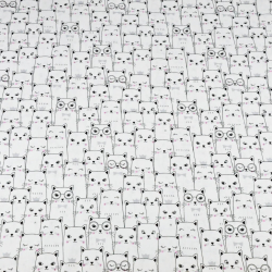 Baumwolle 100% Katzen im Kino schwarz-weiß  