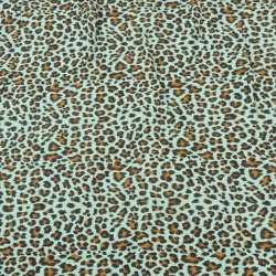 Baumwoll-Musselin plissiert Panther auf mintgrünem Hintergrund  