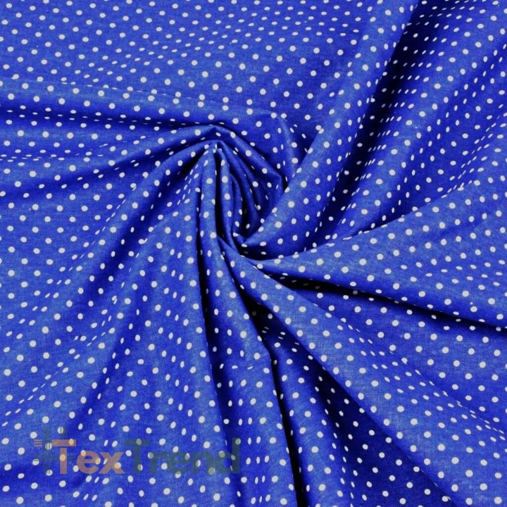 Baumwolle 100% Stecknadeln 2mm weiß auf marineblauem Hintergrund  