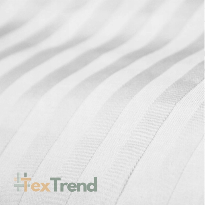 Baumwoll-Satin weiß mit 9mm Streifen  