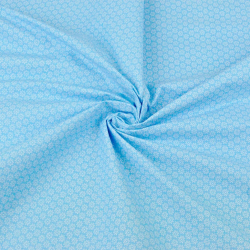 Baumwolle 100% weiße Blümchen auf blauem Hintergrund  