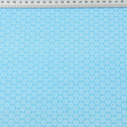 Baumwolle 100% weiße Blümchen auf blauem Hintergrund  