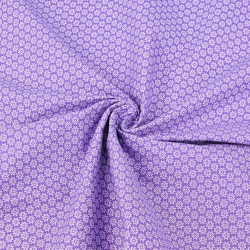 Baumwolle 100% weiße Blümchen auf lila Hintergrund  
