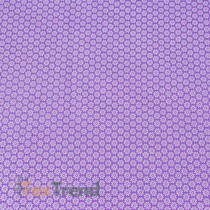 Baumwolle 100% weiße Blümchen auf lila Hintergrund  