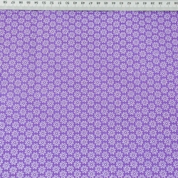 Baumwolle 100% weiße Blümchen auf lila Hintergrund  