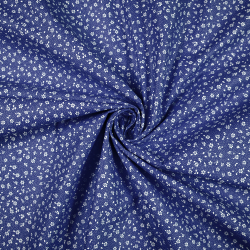 Baumwolle 100% Wiese MINI mit Punkten weiß auf navy Hintergrund  
