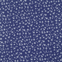 Baumwolle 100% Wiese MINI mit Punkten weiß auf navy Hintergrund  