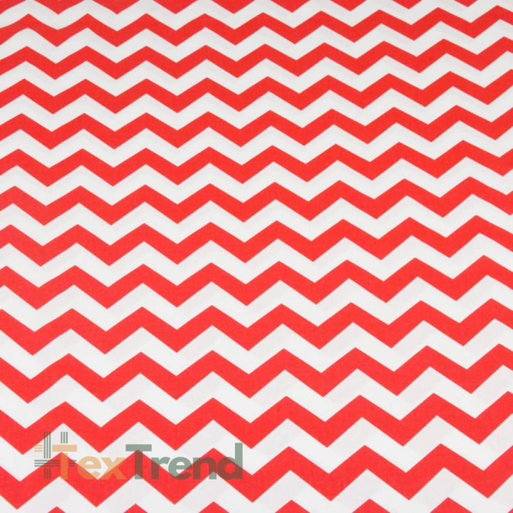 Baumwolle 100% Zickzack rot  