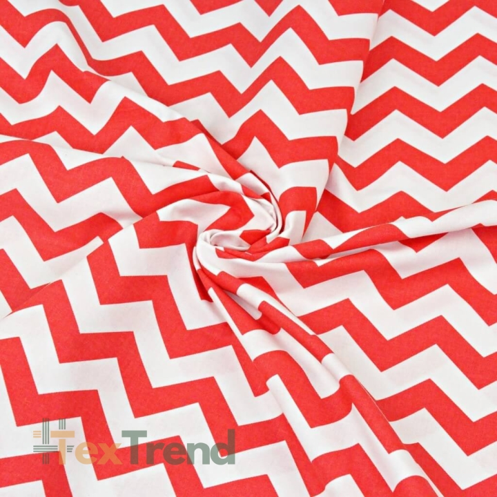 Baumwolle 100% Zickzack rot  