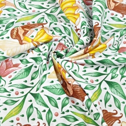 Baumwolle 100% Feen Calineczki auf weißem Hintergrund  