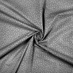Baumwolle 100% Wiese MINI mit Punkten weiß auf grauem Hintergrund  