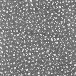 Baumwolle 100% Wiese MINI mit Punkten weiß auf grauem Hintergrund  