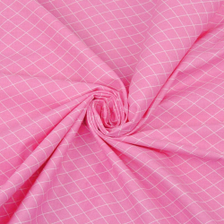 Baumwolle 100% Rauten weiß auf rosa Hintergrund  