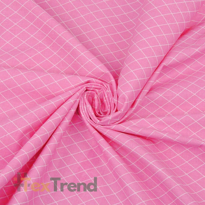 Baumwolle 100% Rauten weiß auf rosa Hintergrund  