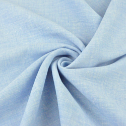 Leinen 100% Bekleidungs- und Bettwäsche blau-weiß melange - 185g  