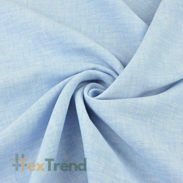 Leinen 100% Bekleidungs- und Bettwäsche blau-weiß melange - 185g  